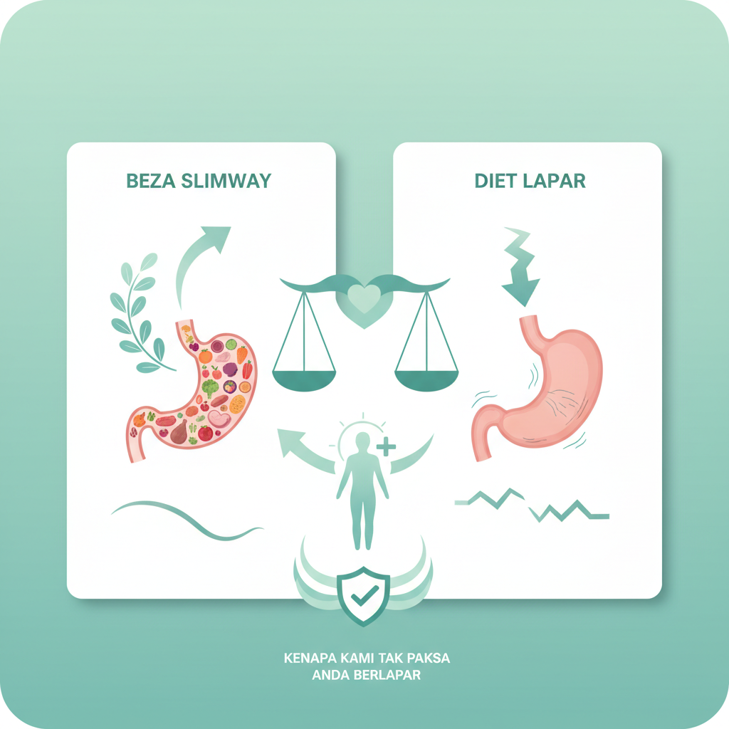 Beza Slimway vs Diet Lapar: Kenapa Kami Tak Paksa Anda Berlapar